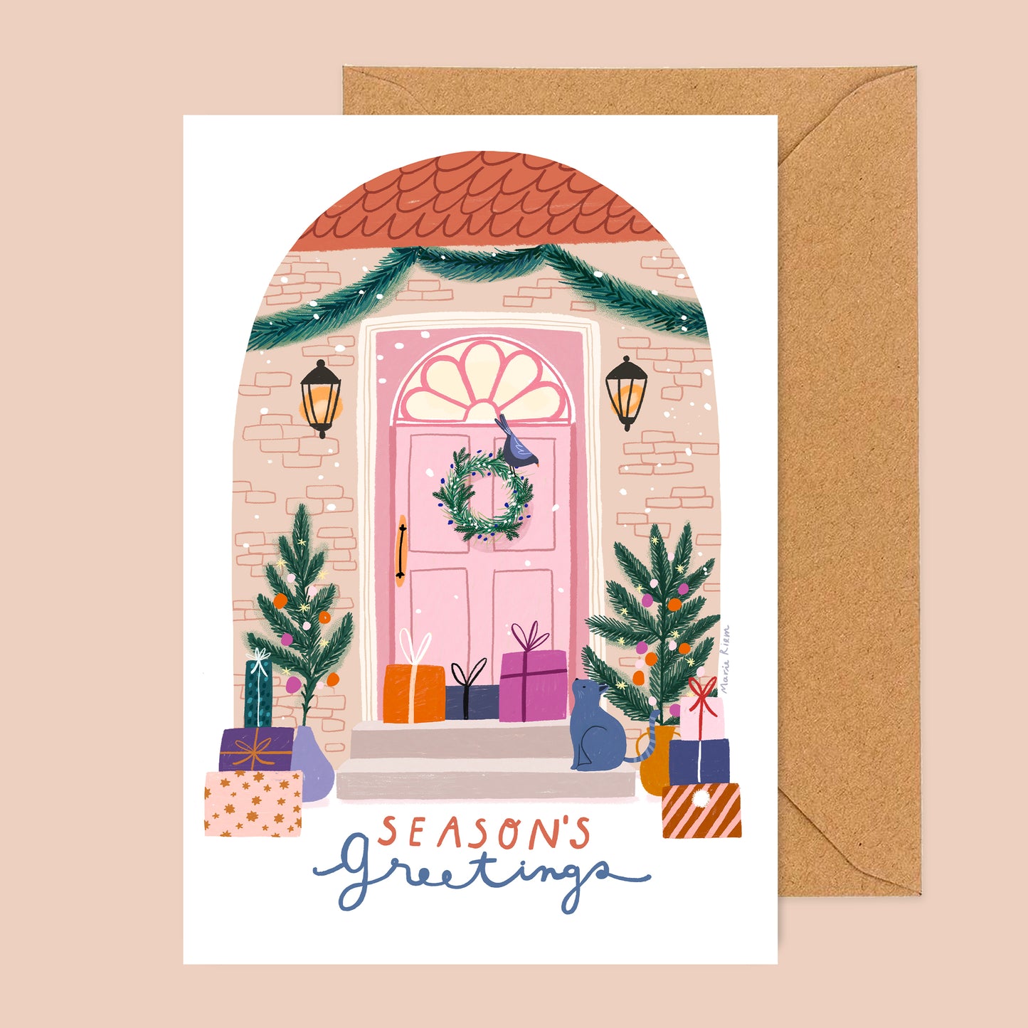 carte A6 illustrée - Season's greetings