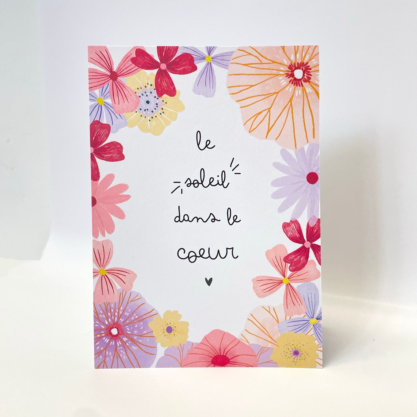 carte A6 illustrée - le soleil dans le coeur