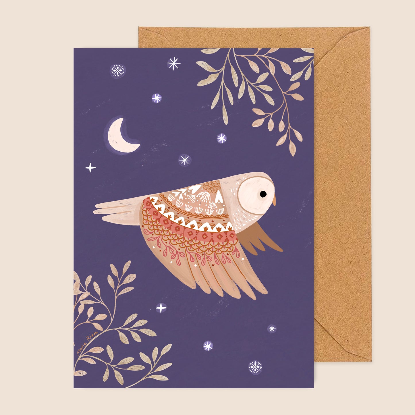 carte A6 illustrée - La chouette