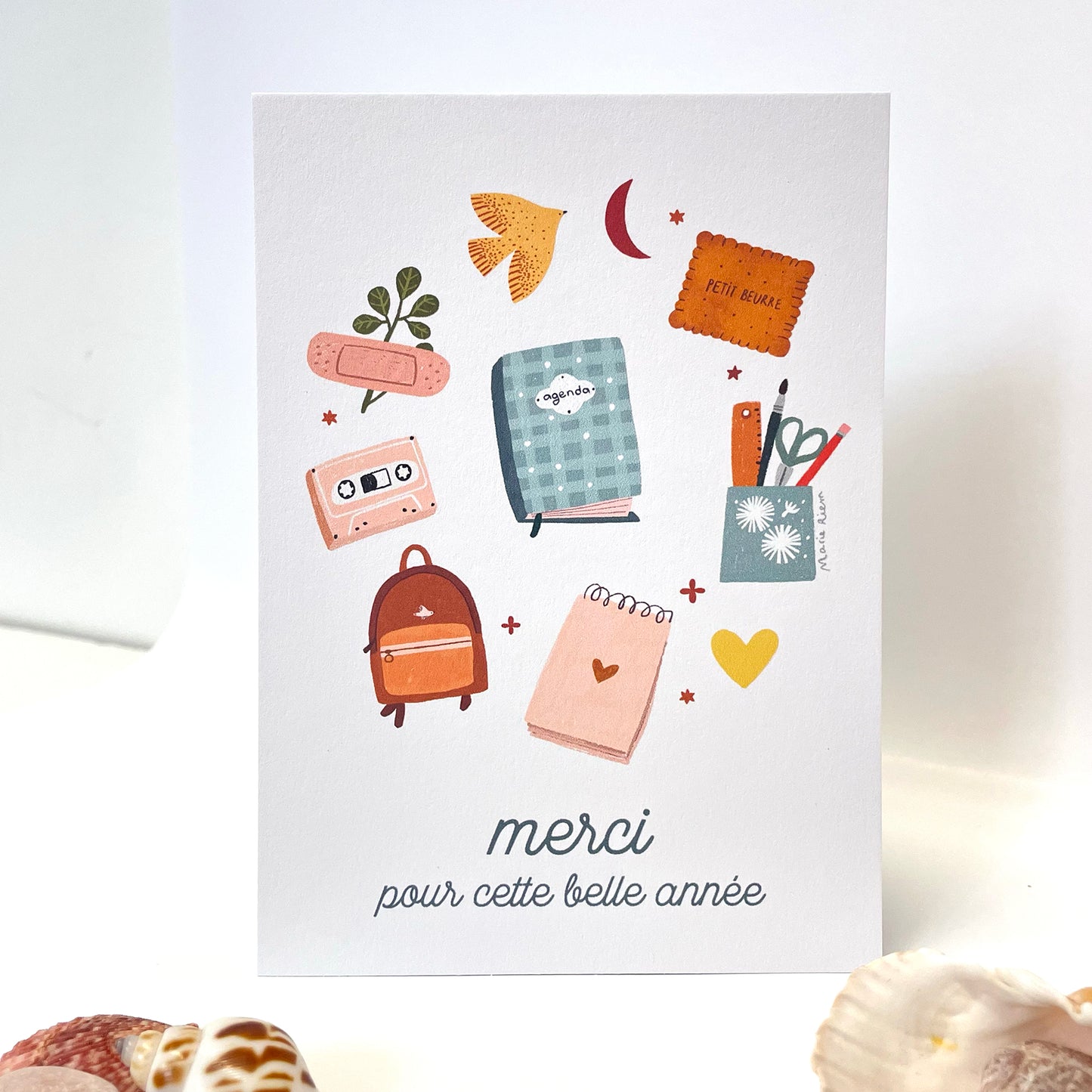 carte A6 illustrée - Merci pour cette belle année
