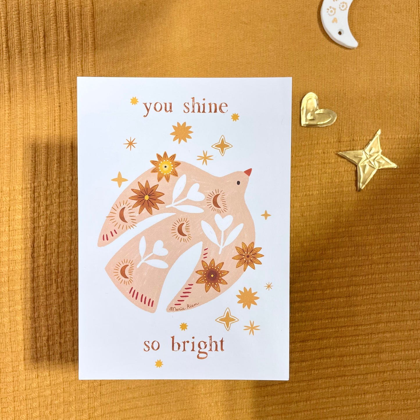 carte A6 illustrée - You shine so bright ✨