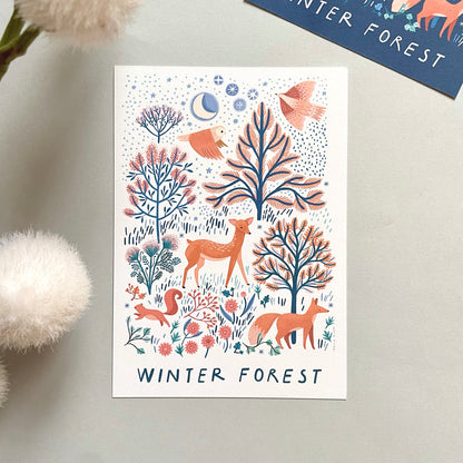 carte A6 illustrée - Winter forest (Copie)