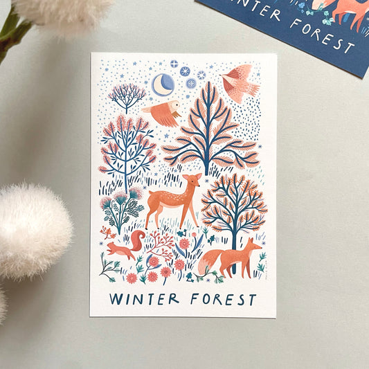 carte A6 illustrée - Winter forest