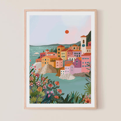 affiche - Les Cinq Terre - Italie