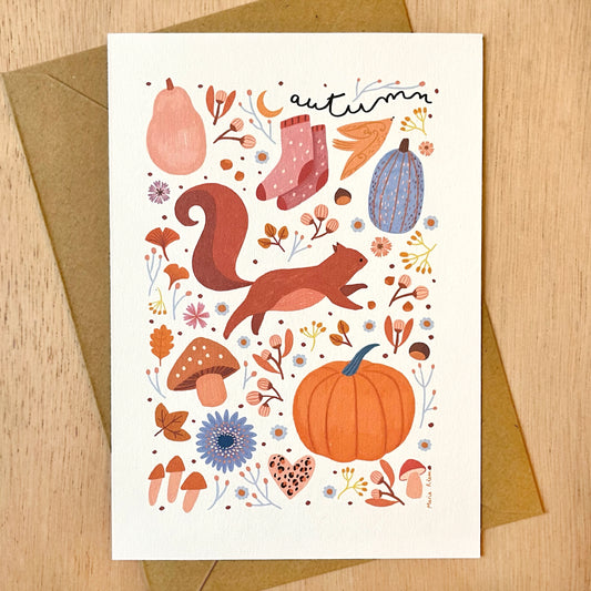 carte A6 illustrée - C'est l'automne