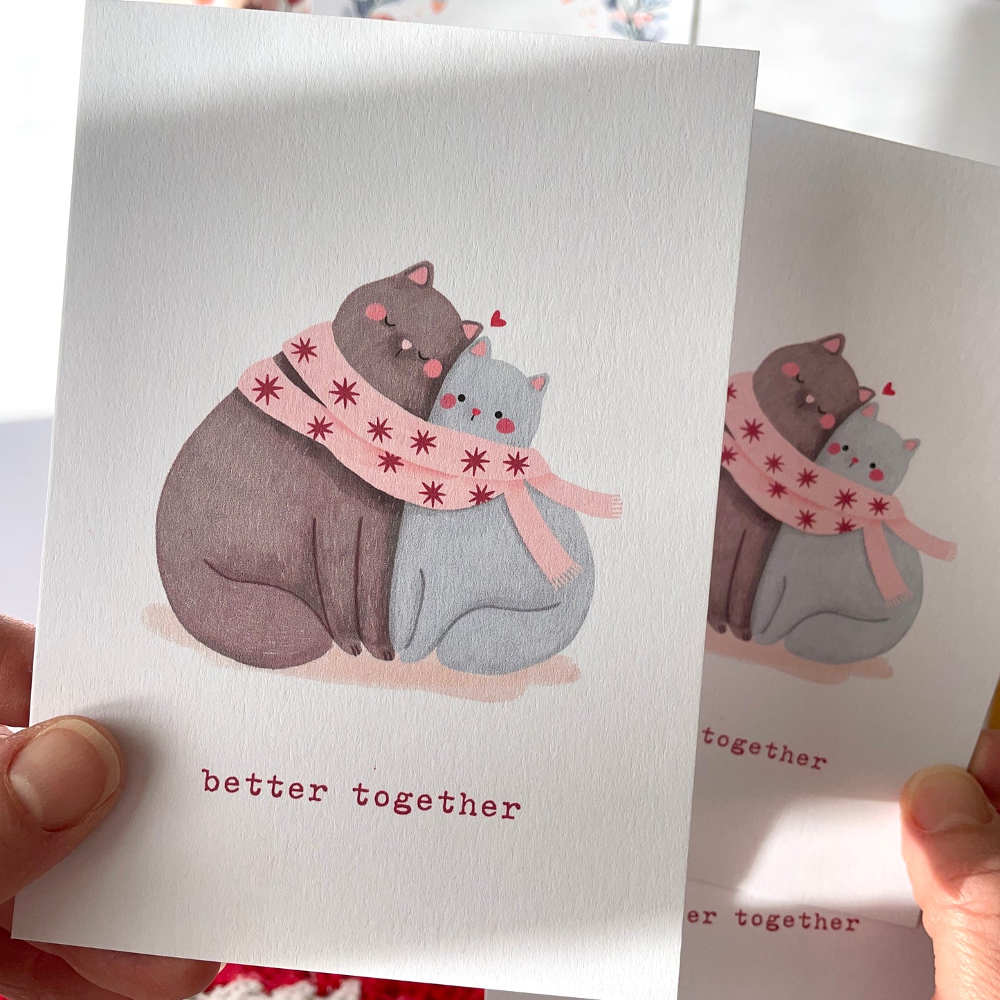 carte A6 illustrée - le câlin
