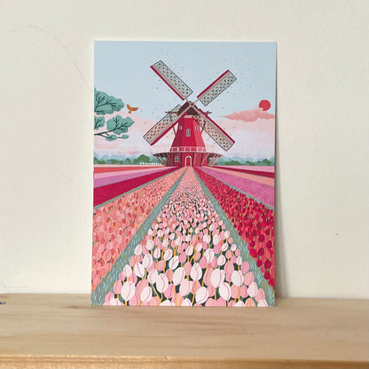 carte A6 illustrée - Les tulipes