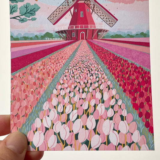 carte A6 illustrée - Les tulipes