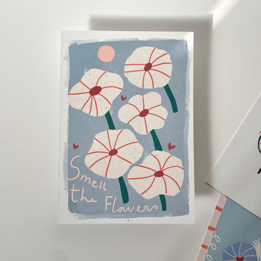 carte A6 illustrée - Smell the flowers