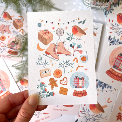 carte A6 illustrée - doux hiver