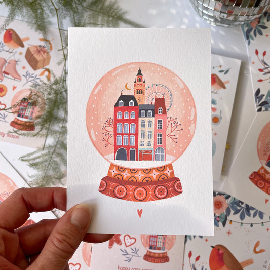 carte A6 illustrée - La boule à neige lilloise