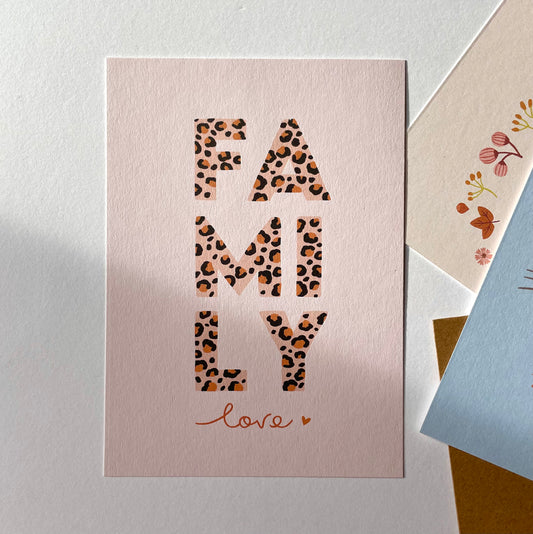 carte A6 illustrée - Family love