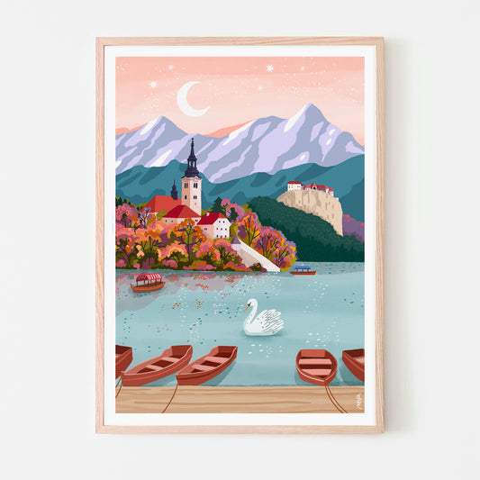affiche - Le lac de Bled - Slovénie