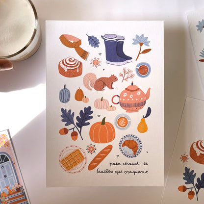 affiche - "pain chaud et feuilles qui craquent"