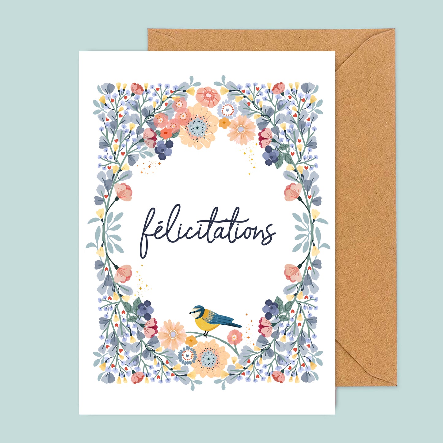 carte A6 illustrée - félicitations