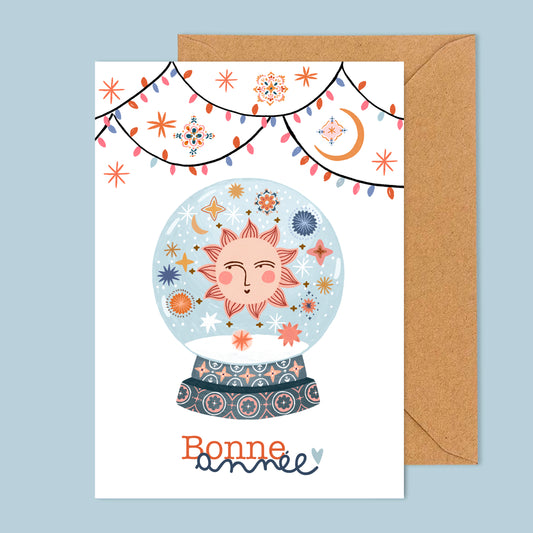 carte A6 illustrée - Bonne année