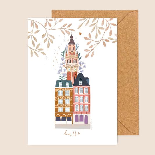carte A6 illustrée "la Grand-Place de Lille"