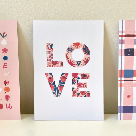 carte A6 illustrée - L O V E