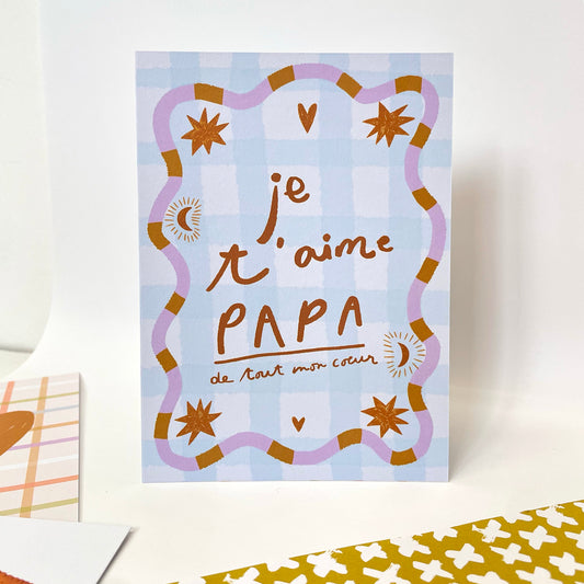 carte A6 illustrée - je t'aime papa