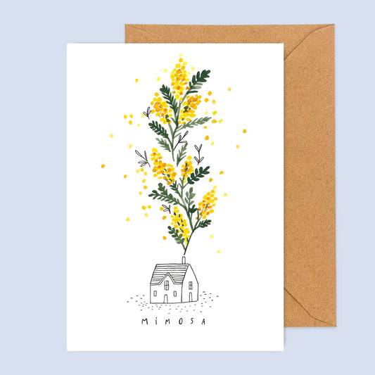 carte A6 illustrée - mimosa house