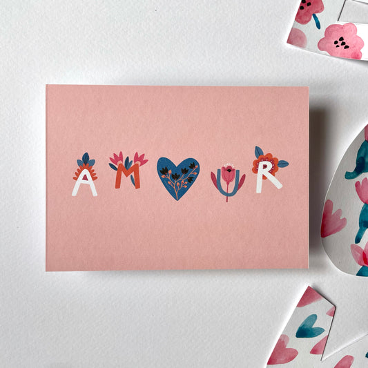 carte A6 illustrée - A M O U R