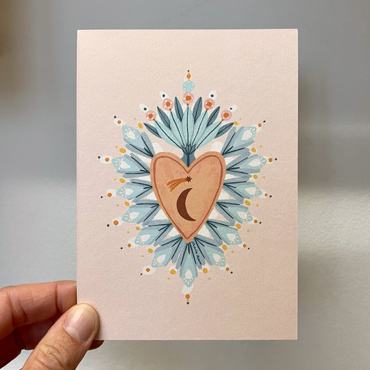 carte A6 illustrée - Coeur ex-voto