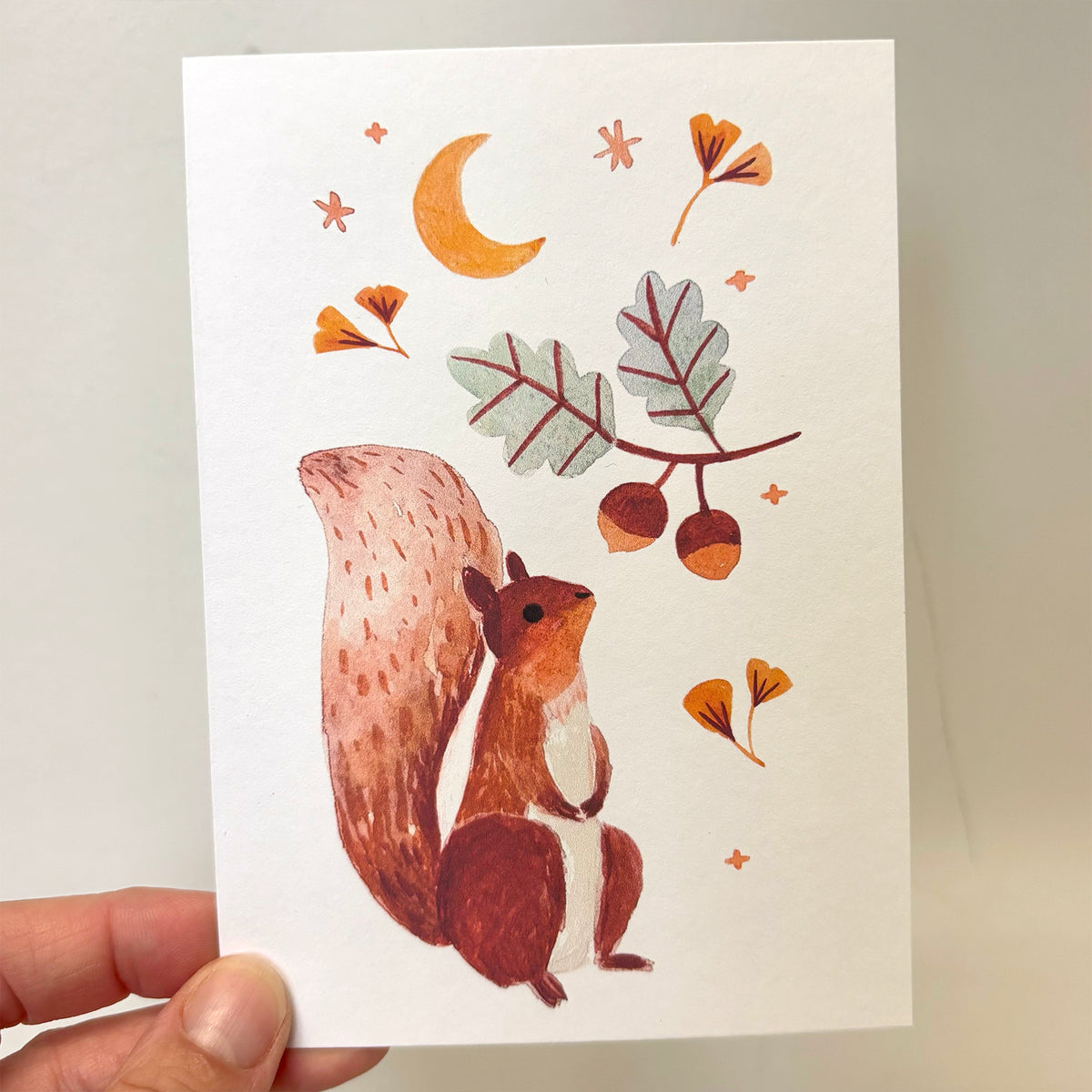 carte A6 illustrée - noisette