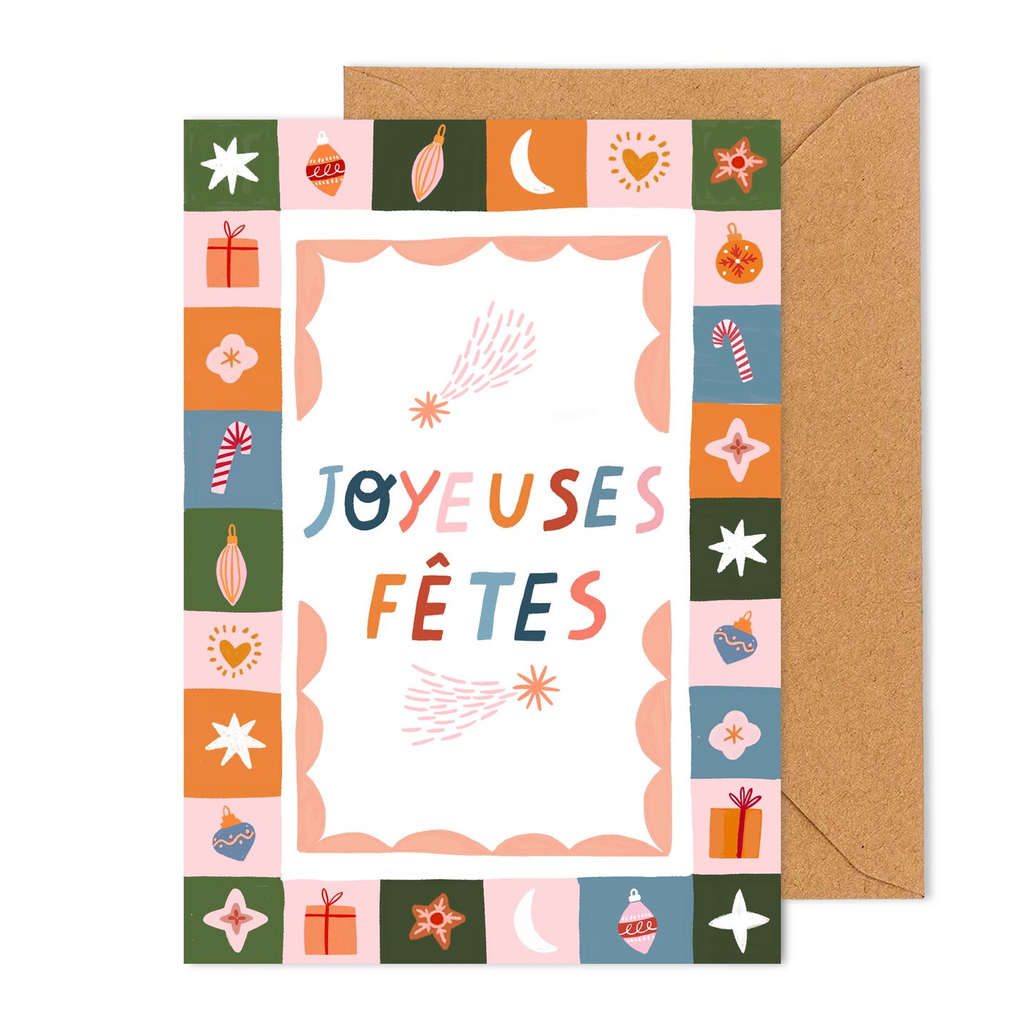 carte A6 illustrée - Joyeuses fêtes