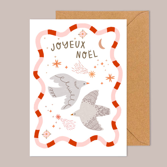 carte A6 illustrée - Joyeux Noël