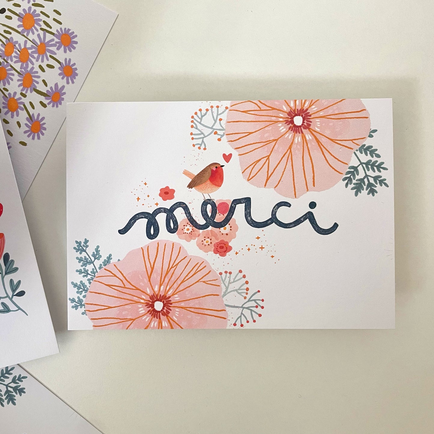 carte A6 illustrée - Merci