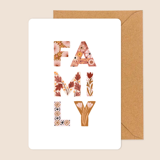carte A6 illustrée - Family
