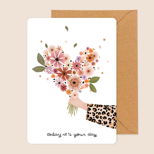 carte A6 illustrée - Today it's your day