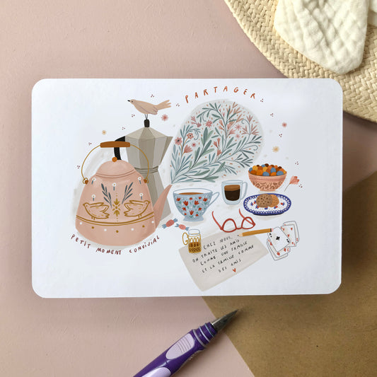 carte A6 illustrée - Partager