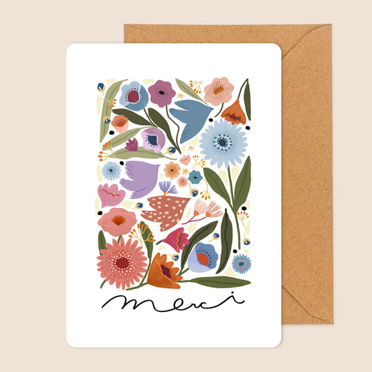 carte A6 illustrée - Merci