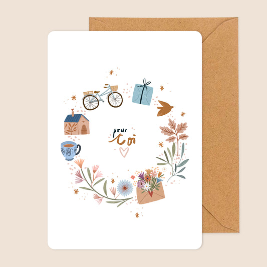 carte A6 illustrée - Pour toi