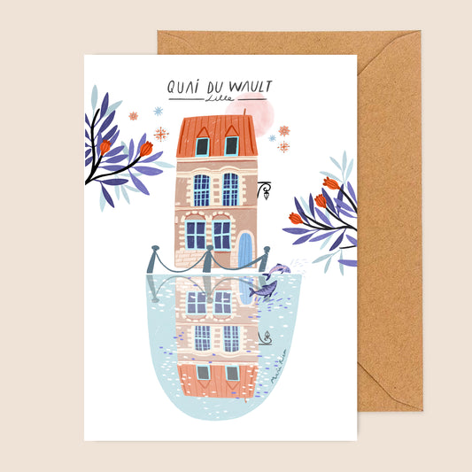 carte A6 illustrée - Quai du Wault
