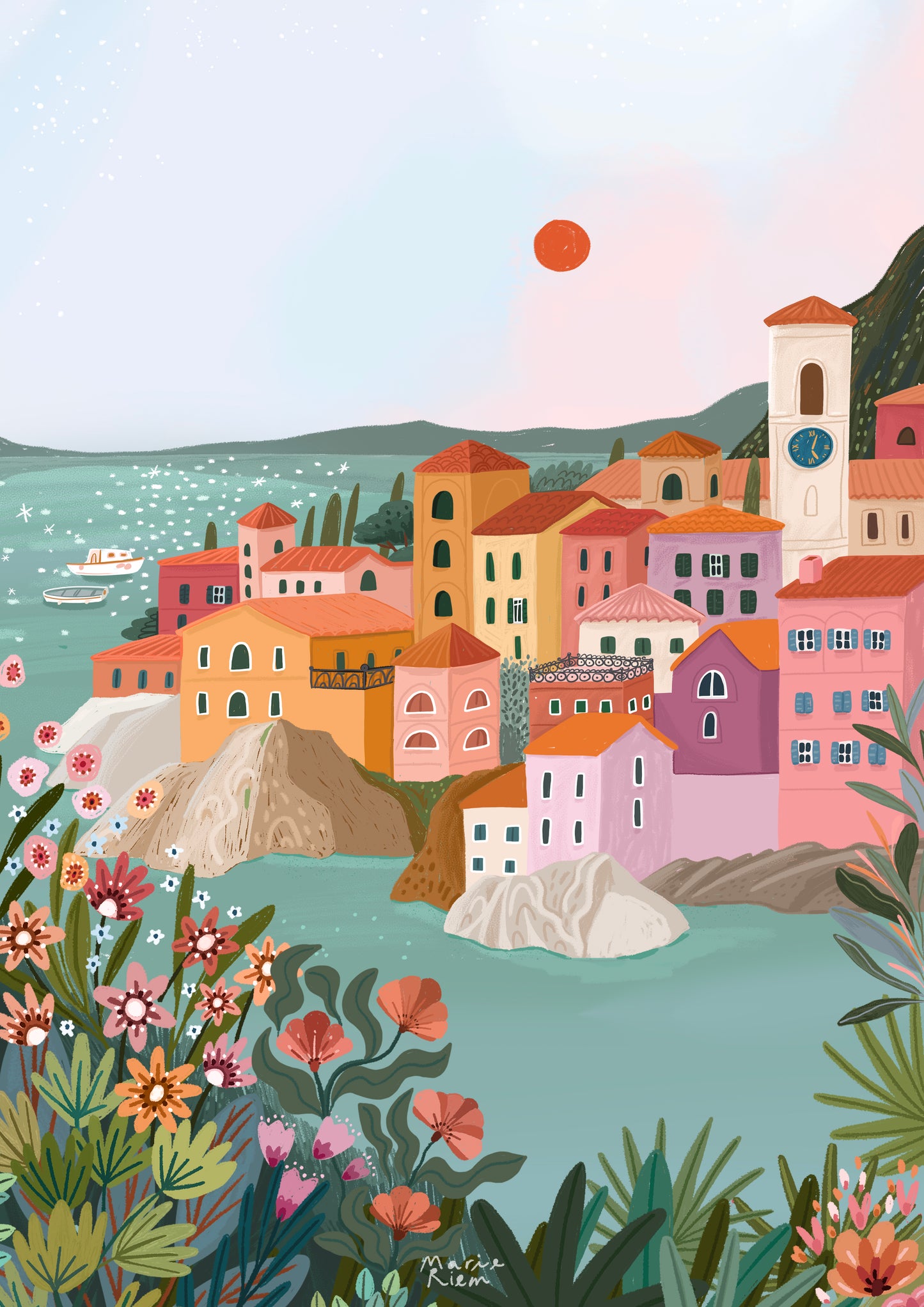 affiche - Les Cinq Terre - Italie