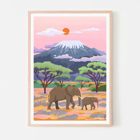 affiche - Le Kilimandjaro -Tanzanie