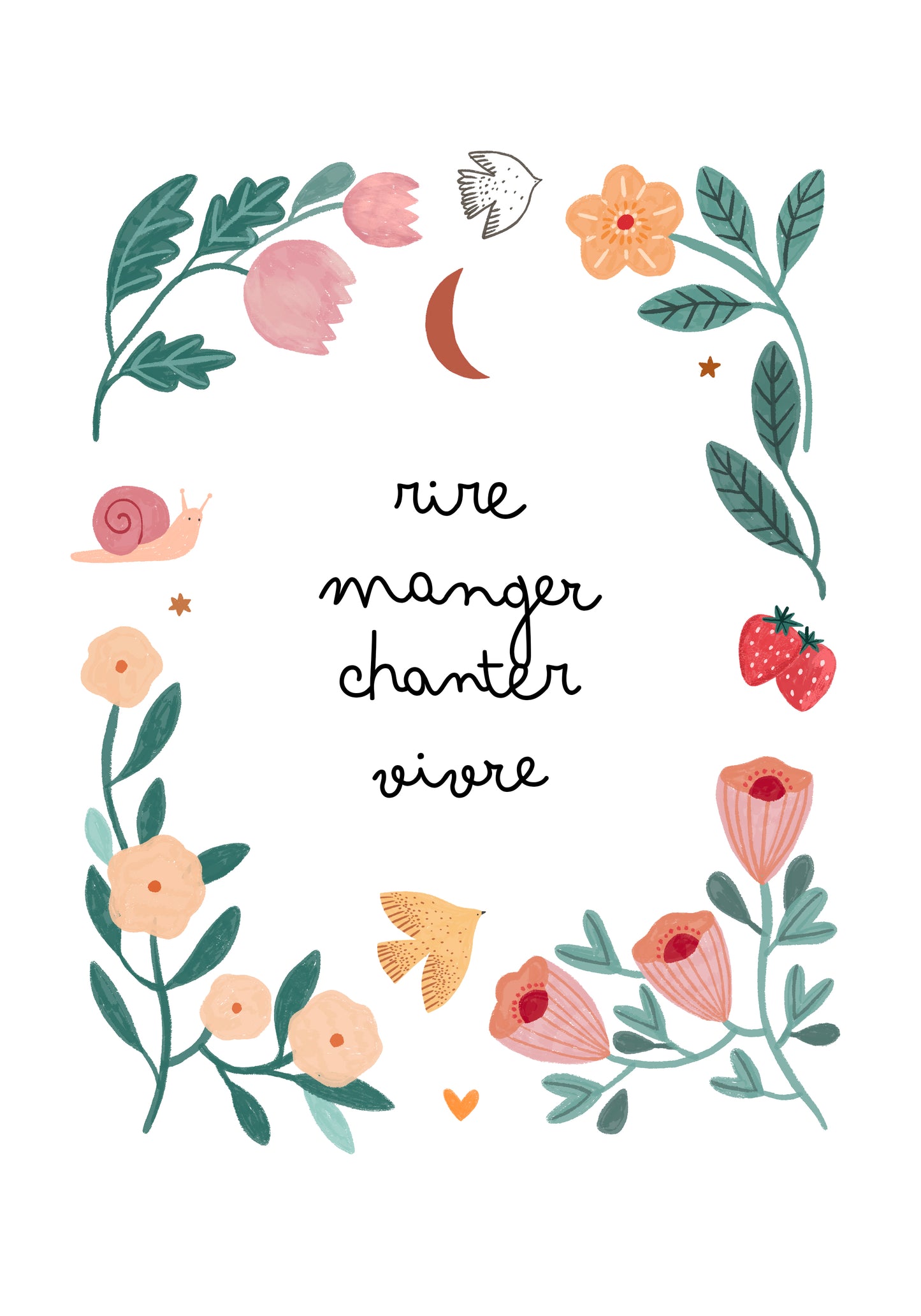 affiche - Rire, manger, chanter, vivre