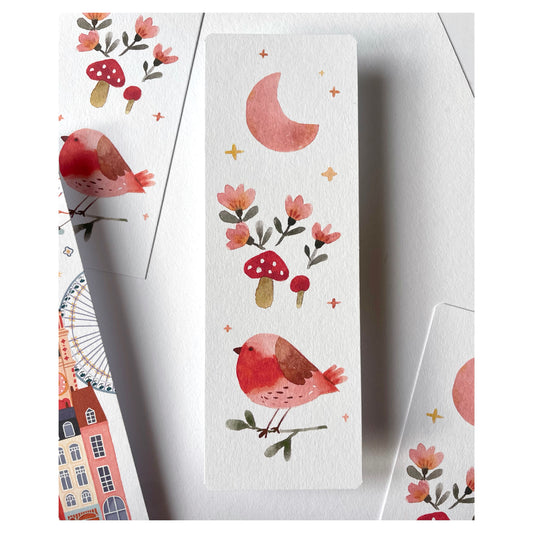 marque-page - l'hiver en rose