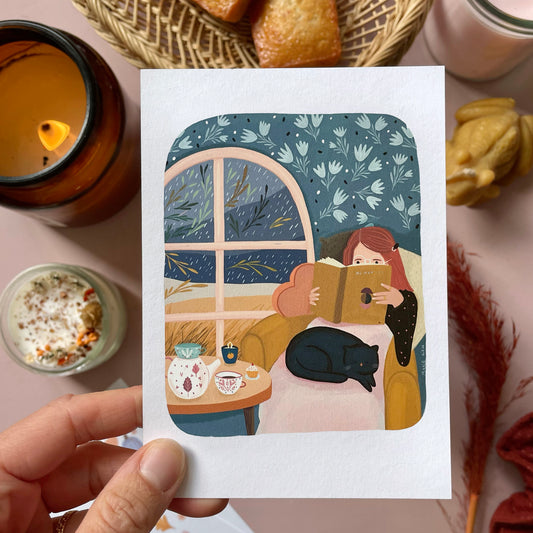 carte A6 illustrée - Rester au chaud
