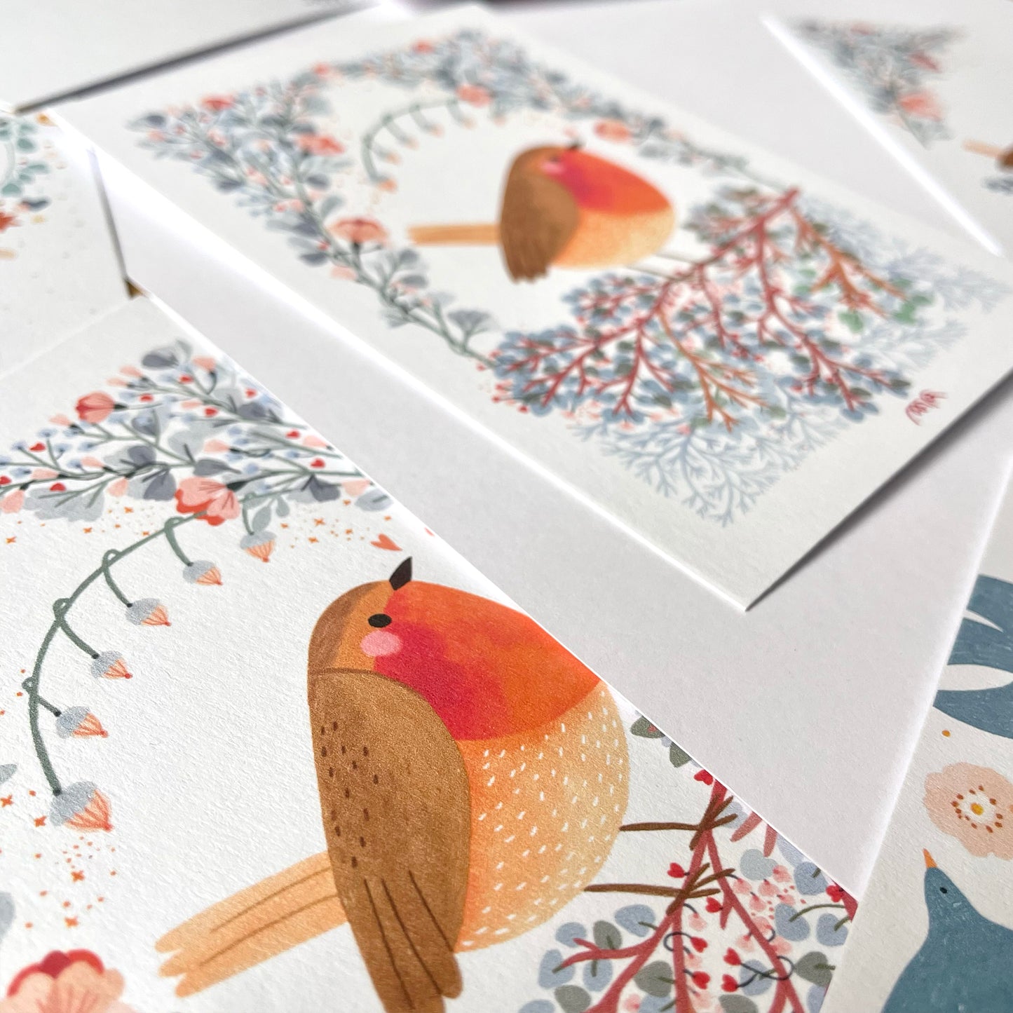 carte A6 illustrée - le rouge gorge